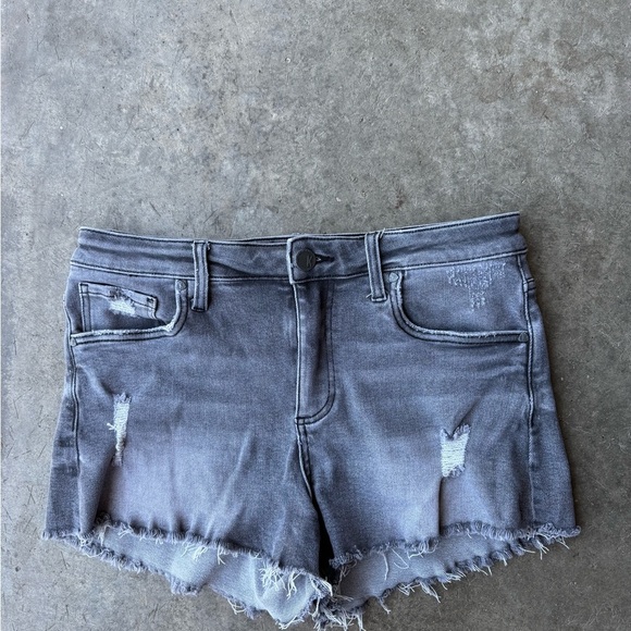 Kut from the Kloth Gray Distressed Jean Shorts - Picture 1 of 4